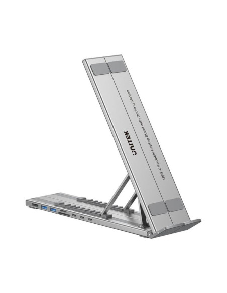 Unitek podstawka pod laptop regulowana + hub usb-c/a, hdmi 2.0, pd 100w