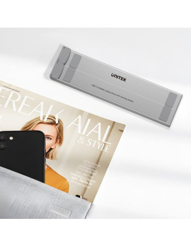 Unitek podstawka pod laptop regulowana + hub usb-c/a, hdmi 2.0, pd 100w