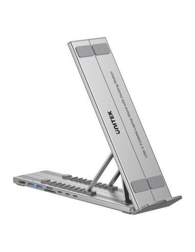 Unitek podstawka pod laptop regulowana + hub usb-c/a, hdmi 2.0, pd 100w