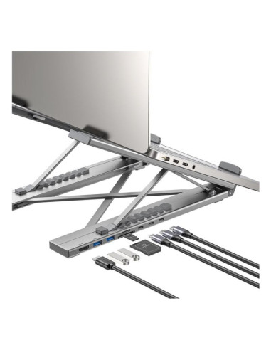 Unitek podstawka pod laptop regulowana + hub usb-c/a, hdmi 2.0, pd 100w