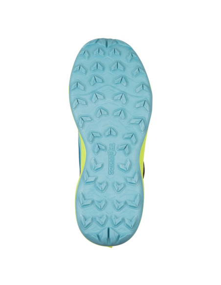Buty trollkids trollfjord hiker low xt waterproof niebieski portowy/wiosenny liść/mgła akwamarynowa