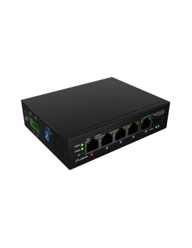 Switch lanberg ilfe-4p-1ge-1s-90 light industrial poe 1xbt 3xat sfp+eth din fast ethernet