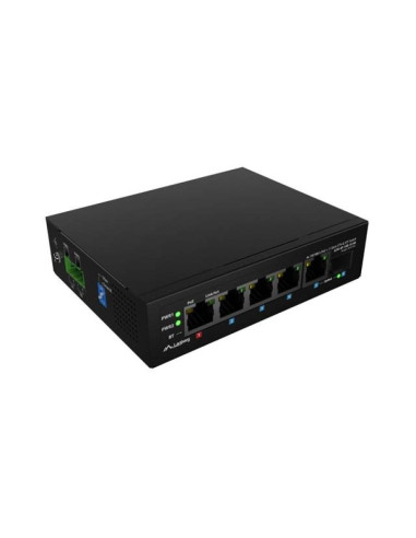 Switch lanberg ilfe-4p-1ge-1s-90 light industrial poe 1xbt 3xat sfp+eth din fast ethernet