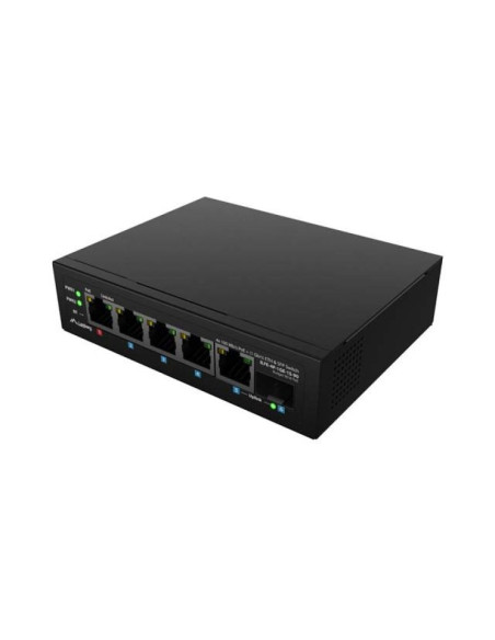 Switch lanberg ilfe-4p-1ge-1s-90 light industrial poe 1xbt 3xat sfp+eth din fast ethernet
