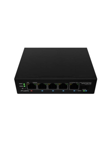 Switch lanberg ilfe-4p-1ge-1s-90 light industrial poe 1xbt 3xat sfp+eth din fast ethernet