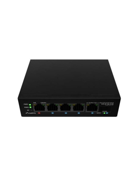 Switch lanberg ilfe-4p-1ge-1s-90 light industrial poe 1xbt 3xat sfp+eth din fast ethernet