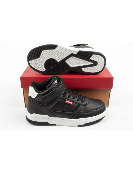 Levi's buty dziecięce sportowe john se czarne na rzep za kostkę