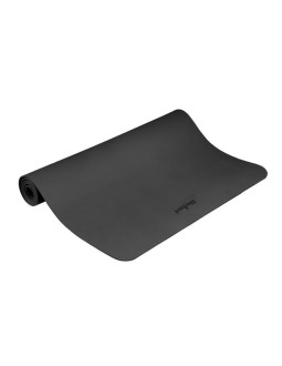 Mata gimnastyczna do ćwiczeń joga, pilates, fitness, 200x115cm, grubość 1cm, materiał tpe, czarna, rebel active