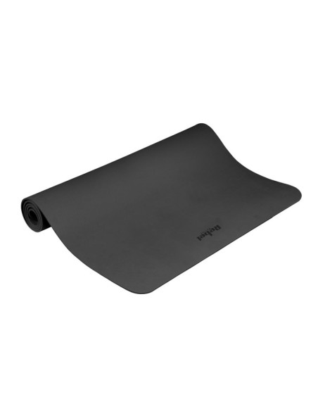 Mata gimnastyczna do ćwiczeń joga, pilates, fitness, 200x115cm, grubość 1cm, materiał tpe, czarna, rebel active