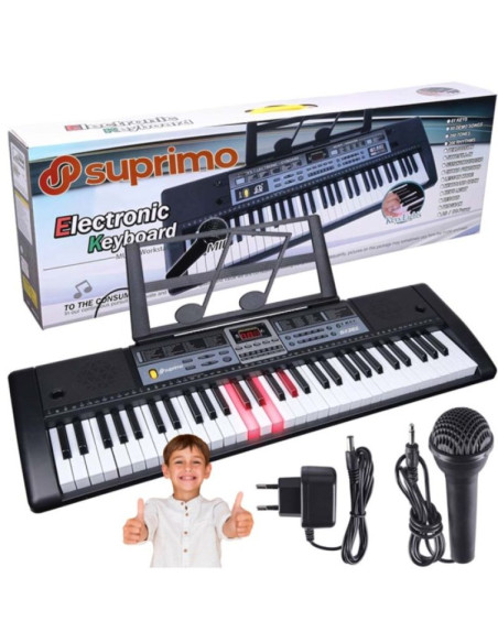 Suprimo 6136l - keyboard z mikrofonem do nauki gry, przeznaczony dla dzieci