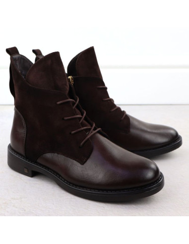 Botki zamszowe damskie brązowe potocki z25-sz12080