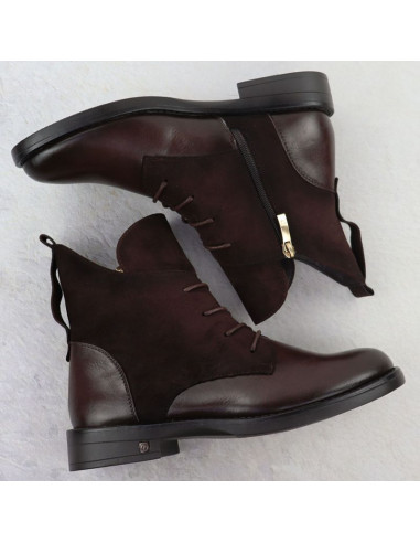 Botki zamszowe damskie brązowe potocki z25-sz12080