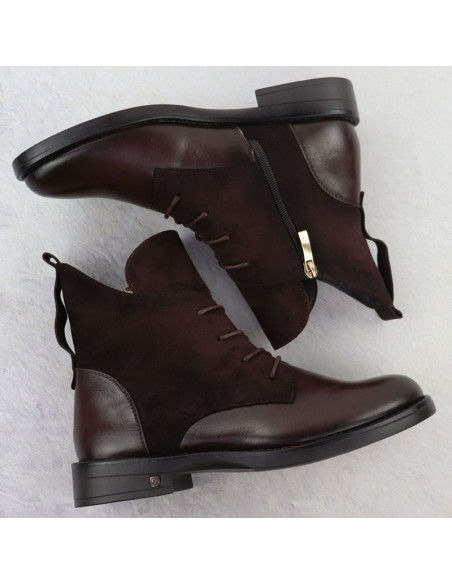 Botki zamszowe damskie brązowe potocki z25-sz12080