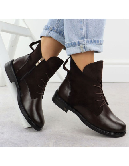 Botki zamszowe damskie brązowe potocki z25-sz12080