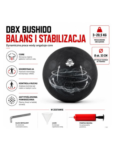 Wodna piłka lekarska 3 - 20 kg - tls-t 33cm | dbx bushido