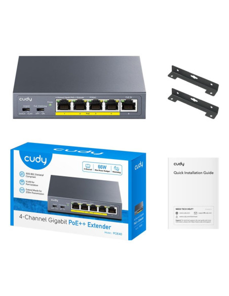 Switch poe / extender poe40 4-portowy + 1x uplink cudy