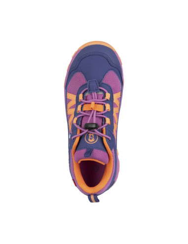 Wodoodporne buty turystyczne dziecięce dla chłopca/dziewczynki trollkids kids tronfjell hiker low violet blue/mallow pink/papaya