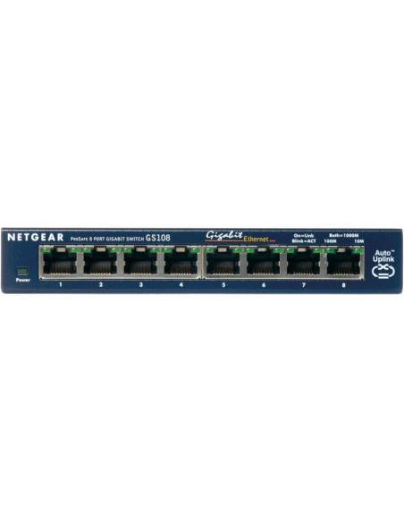 Netgear gs108ge łącza sieciowe nie zarządzany gigabit ethernet (10/100/1000) niebieski