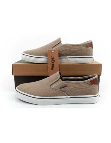 Wrangler buty męskie sportowe calypso trampki slip-on brązowe wygodne