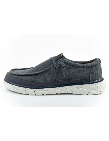 Wrangler buty męskie półbuty mokasyny makena stone niebieskie modne granatowe