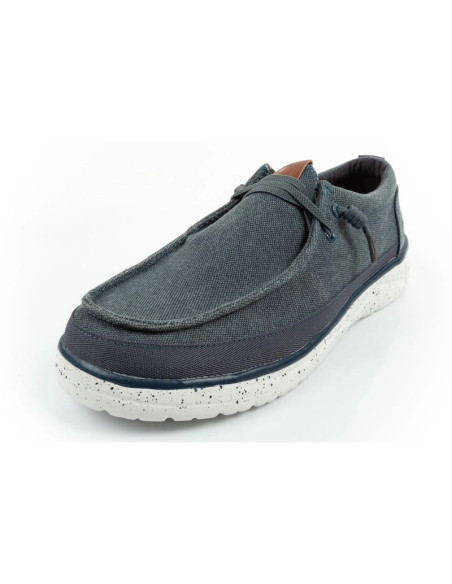 Wrangler buty męskie półbuty mokasyny makena stone niebieskie modne granatowe