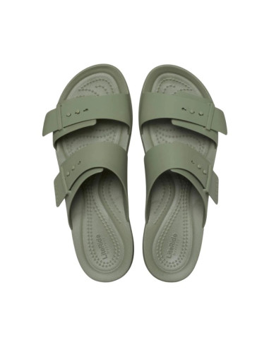 Klapki damskie crocs brooklyn buckle low zielone 211215 3bx
