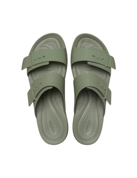 Klapki damskie crocs brooklyn buckle low zielone 211215 3bx