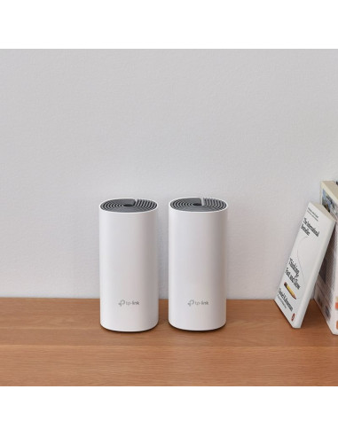 Tp-link deco e4 (2-pack) dual-band (2.4 ghz/5 ghz) wi-fi 5 (802.11ac) biały, szary wewnętrzny