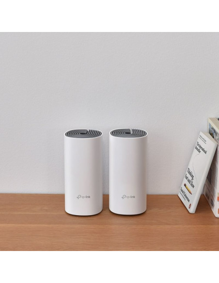 Tp-link deco e4 (2-pack) dual-band (2.4 ghz/5 ghz) wi-fi 5 (802.11ac) biały, szary wewnętrzny