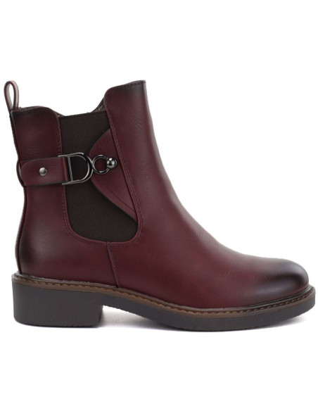 Botki damskie sztyblety ocieplane bordowe m.daszyński sa252-7