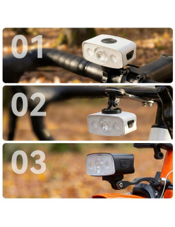 Lampka rowerowa rockbros qc1200 przednia 1200 lm usb-c - biała 2