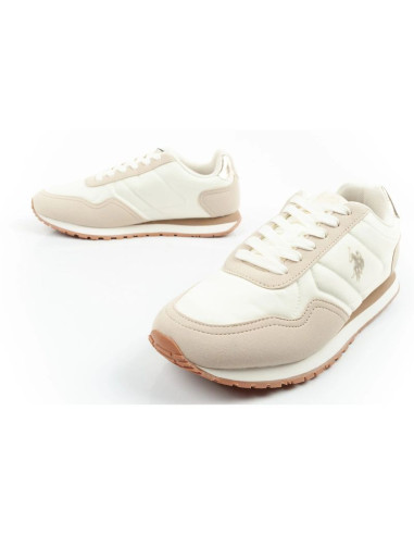U.s polo assn buty sportowe sneakersy damskie modne wygodne ecru