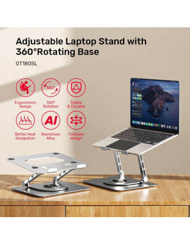 Unitek podstawka pod laptopa regulowana 360° 10-16''