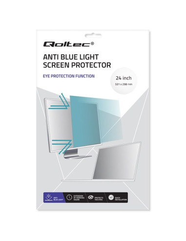 Filtr światła niebieskiego qoltec 51076 24" 16:9 (ochrona wzroku | anti glare | matowy | na monitor)