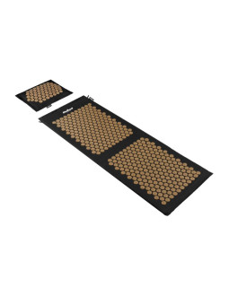 Mata zdrowotna eco z kolcami do akupresury z poduszką, 130x50cm, xxl, złote kolce,  rebel active