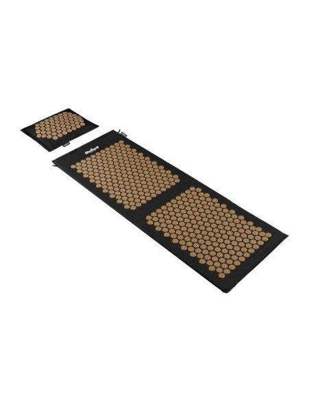 Mata zdrowotna eco z kolcami do akupresury z poduszką, 130x50cm, xxl, złote kolce,  rebel active