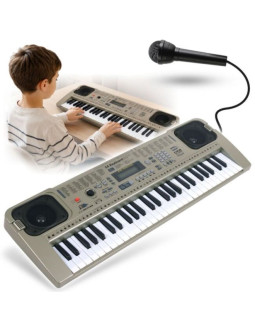 Mq 807 usb keyboard elektroniczny edukacyjny szary