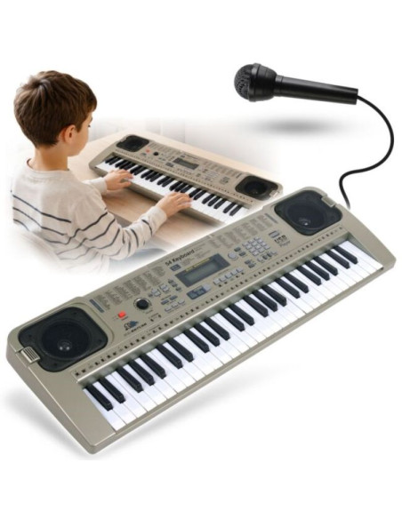 Mq 807 usb keyboard elektroniczny edukacyjny szary