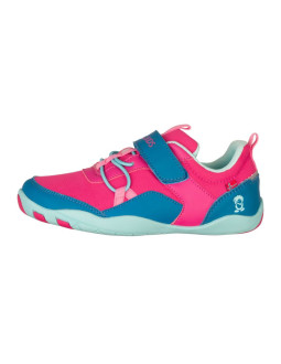 Buty trollkids skaland barefoot hiker jaskrawy różowy/niebieski portowy/mgła akwamarynowa 2