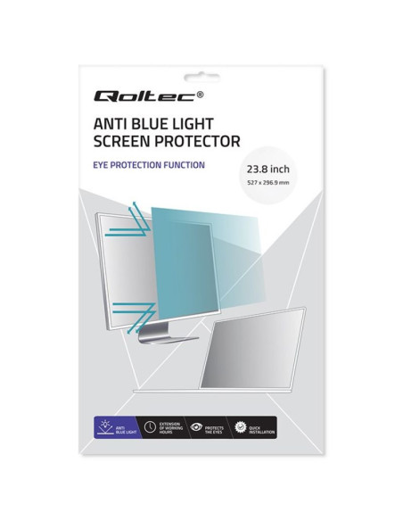Qoltec filtr światła niebieskiego 23.8" | 16:9 | ochrona wzroku | anti glare | matowy | na monitor