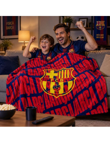 Fc barcelona koc 150x200cm jakość premium blanket 125401