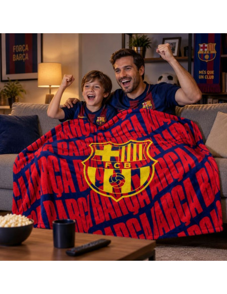 Fc barcelona koc 150x200cm jakość premium blanket 125401