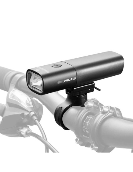Lampka rowerowa rockbros rhl950 przednia 950 lm z wyjmowanym akumulatorem usb-c - czarna