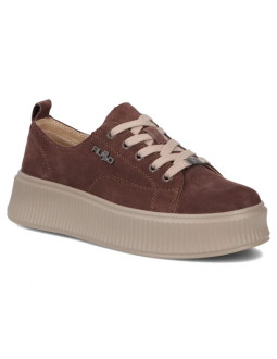 Skórzane półbuty sneakersy na platformie białe filippo dp6122