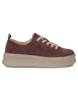 Skórzane półbuty sneakersy na platformie białe filippo dp6122 2