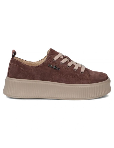 Skórzane półbuty sneakersy na platformie białe filippo dp6122