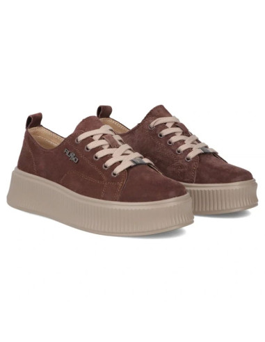 Skórzane półbuty sneakersy na platformie białe filippo dp6122