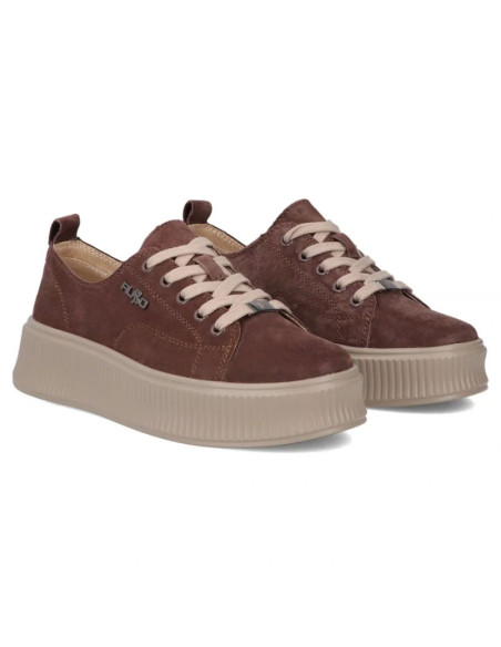 Skórzane półbuty sneakersy na platformie białe filippo dp6122