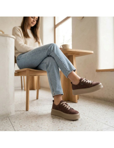 Skórzane półbuty sneakersy na platformie białe filippo dp6122