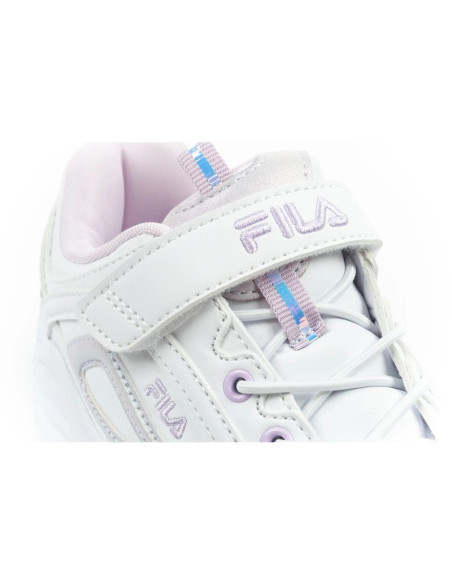 Fila skye v buty sportowe dziecięce dla dziewczynki na rzep białe